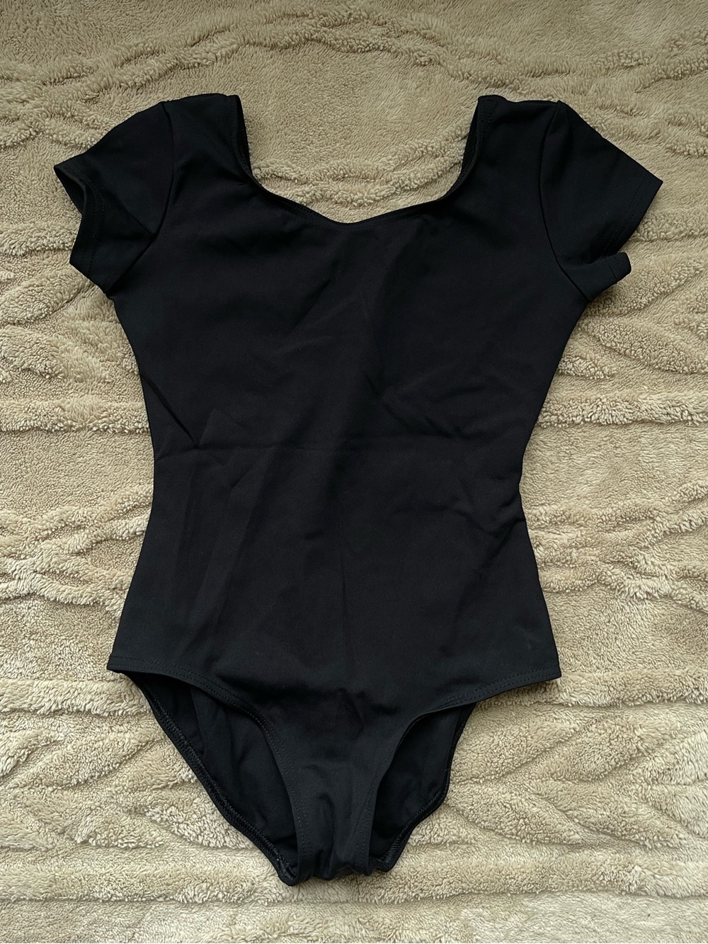 Capezio Girls Black Short Sleeve One-Piece Leotard